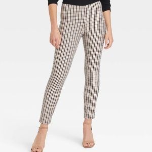 Plaid Zip Up Skinny Pants
